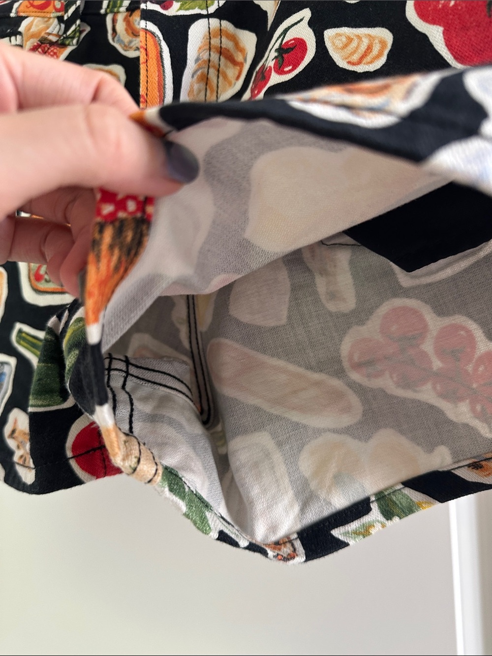 Lisa Says Gah Black Fruit & Pantry Print Jean Shorts - Picture 4 of 4